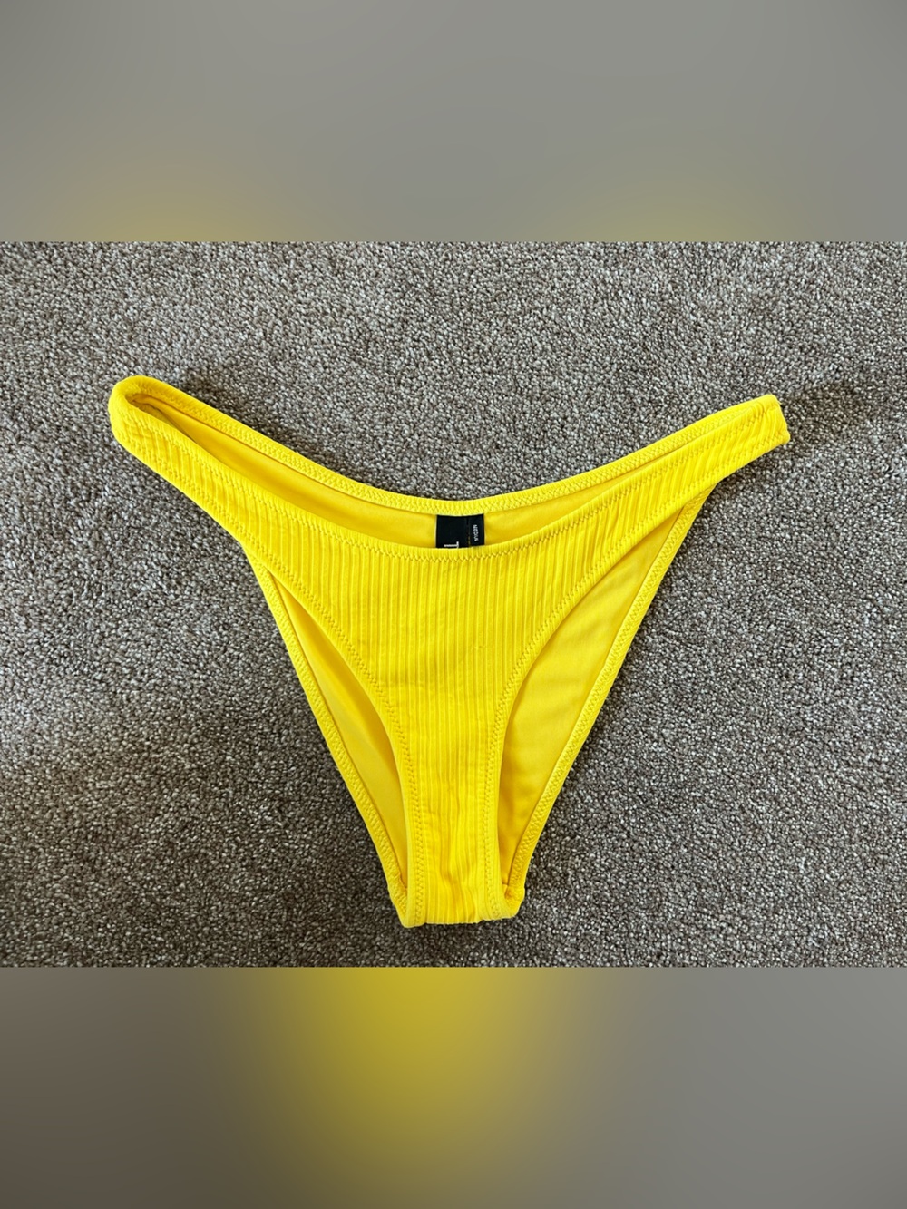Triangl Yellow Ribbed Bikini Bottom - Picture 1 of 5